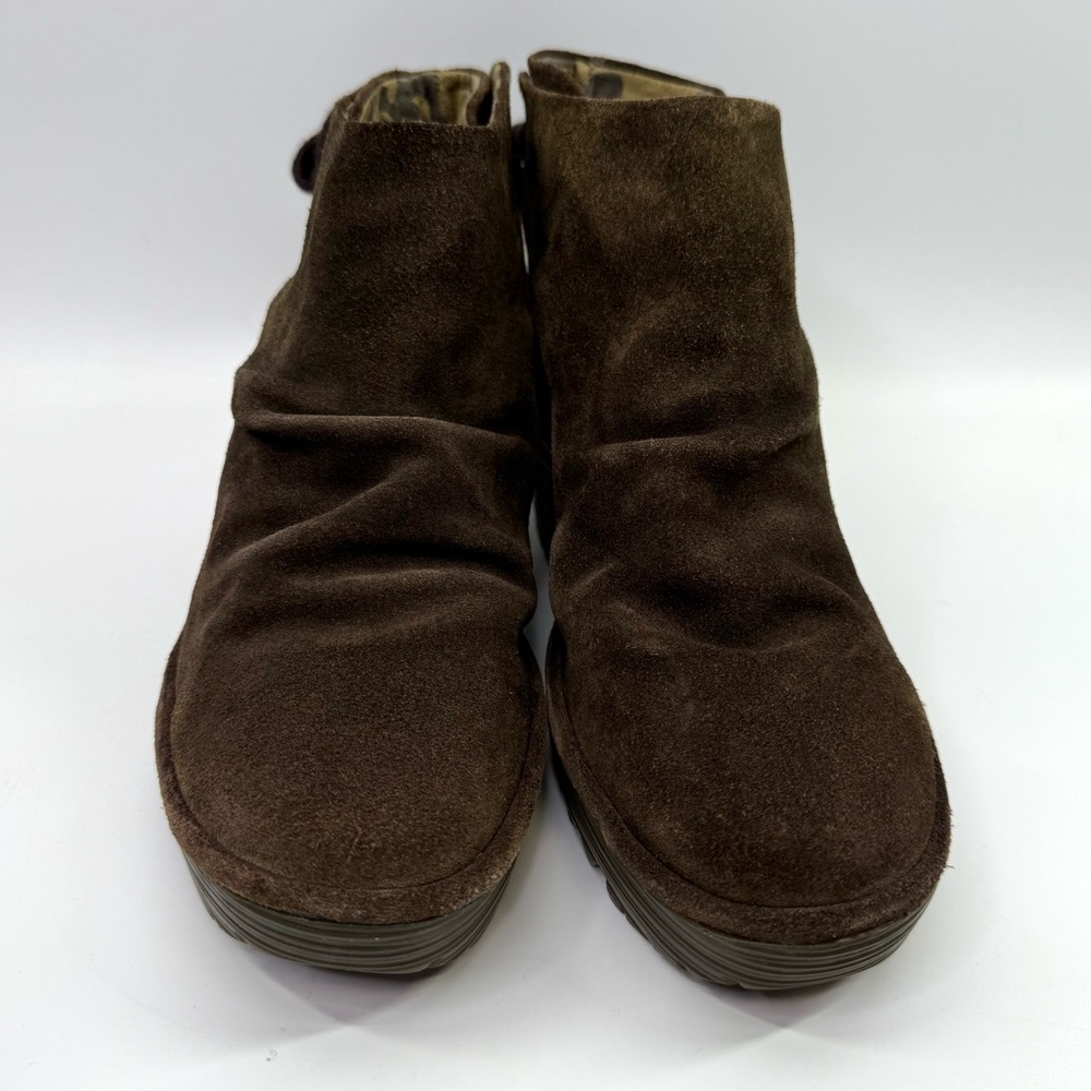 Fly London Yama Suede Wedge Ankle Booties Brown 39/US 8-8.5 - Picture 5 of 14